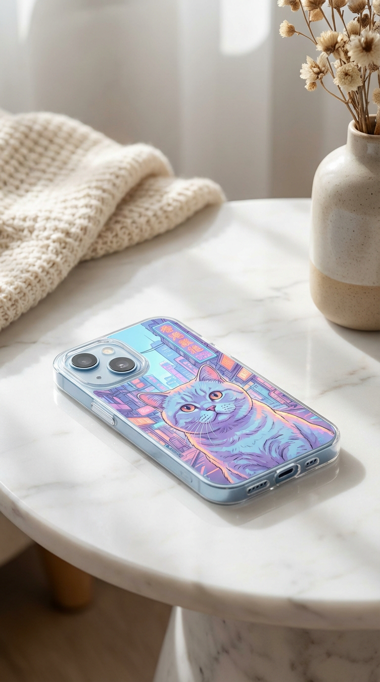 Cozy AI Pet Portrait Phone Case - Slim Protective Cover for Your Furry Friend