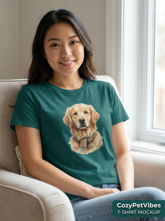 AI Pet Portrait T-Shirt - Cozy Pet Vibes Custom Pet Lover Tee