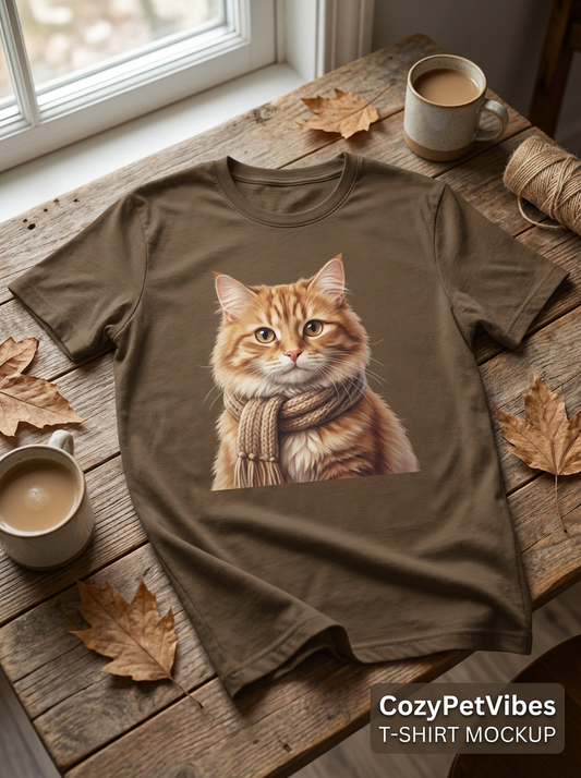 AI Pet Portrait T-Shirt - Cozy Pet Vibes Custom Pet Lover Tee